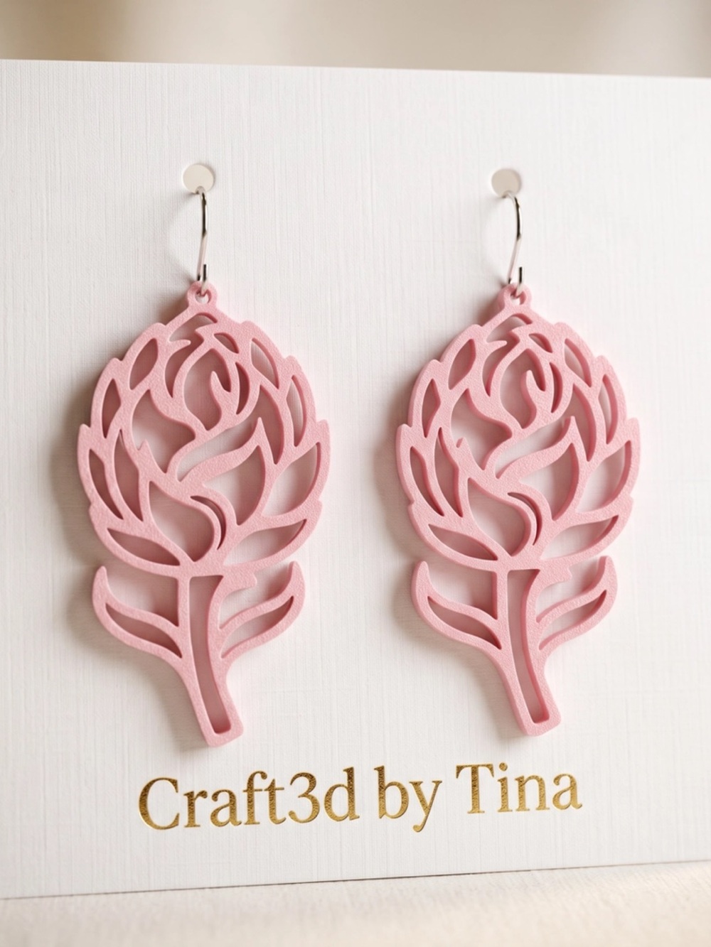 Pink Floral Cutout Earrings